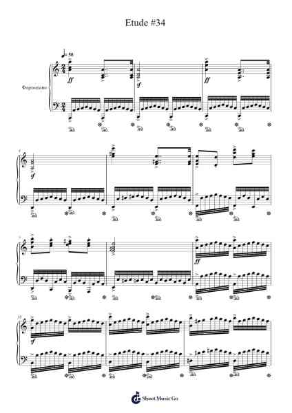 Etude #34 Sheet Music by Serbott Perstal-Arr.Manssaul Dexy