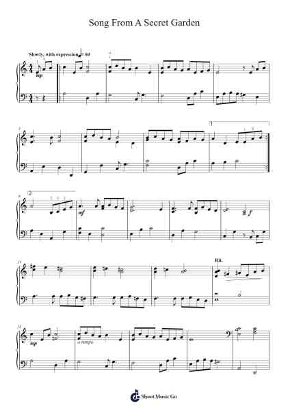 Song From A Secret Garden Sheet Music by Secret Garden-Arr.Longbohm