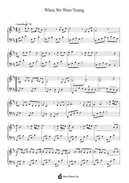 When We Were Young Sheet Music by Adele-Arr.Wentio Termaltz