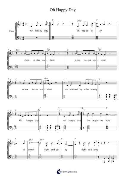 Oh Happy Day Sheet Music by Misc Traditional-Arr.Robva