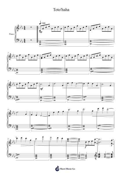 Toto'haha Sheet Music by Yasunori Nishiki-Arr.Beroll