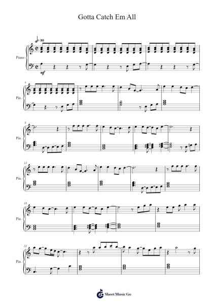 Gotta Catch Em All Sheet Music by Cangou-Arr.Turdrea