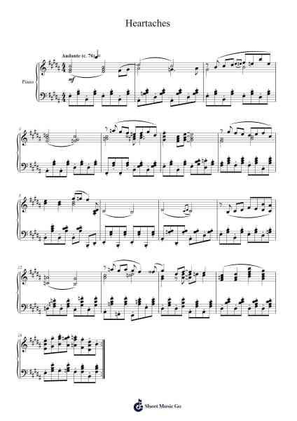 Heartaches Sheet Music by Al Bowlly-Arr.Holtbelle