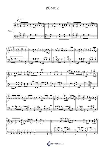 RUMOR Sheet Music by IZ*ONE-Arr.Bairdted Fage