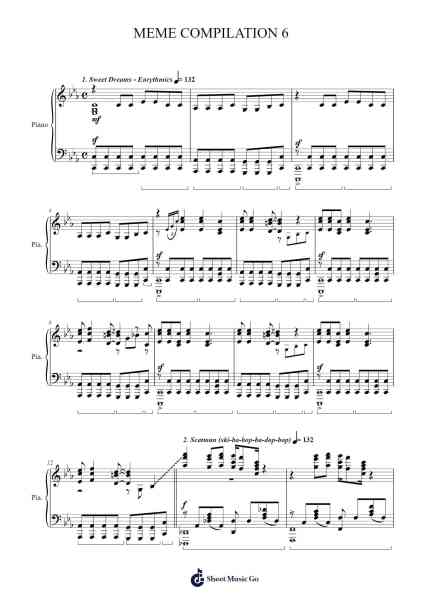 MEME COMPILATION 6 Sheet Music by Esther Marotta-Arr.Juddton Mucott