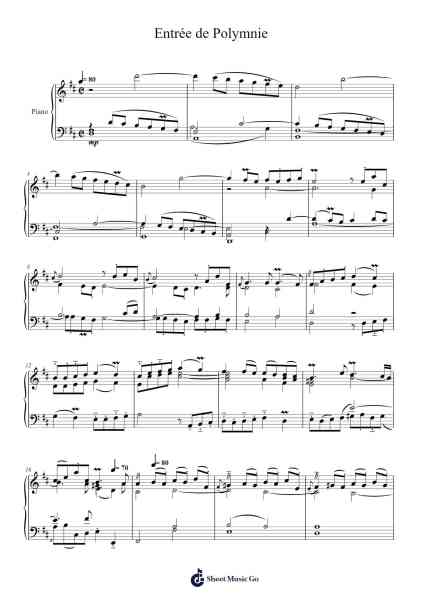 Entrée de Polymnie Sheet Music by Jean Philippe Rameau-Arr.Ogrite Samptian