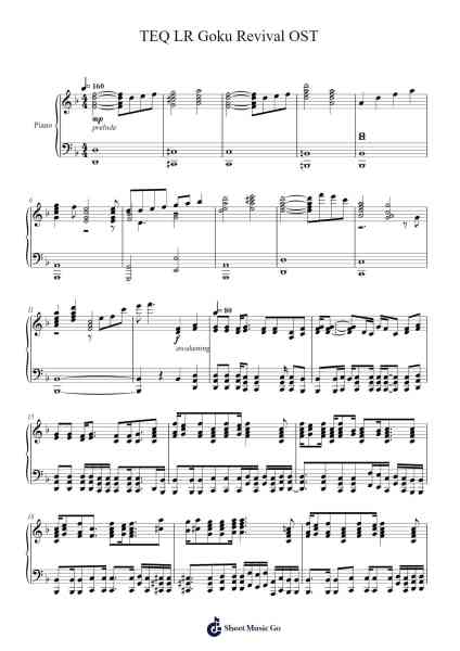 Dragon Ball Z: Dokkan Battle - TEQ LR Goku Revival OST Sheet Music by unknown composer-Arr.Duttdes Dawnpril