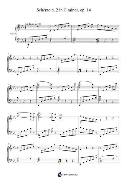 Scherzo No. 2 in C Minor, Op. 14 Sheet Music by Clara Schumann-Arr.Frannence Harstowe