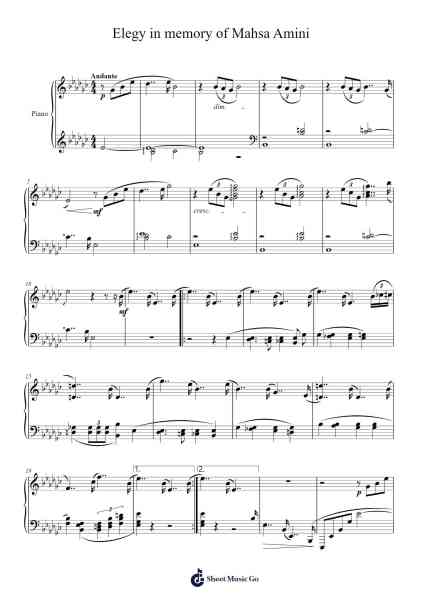 Elegy in Memory of Mahsa Amini Sheet Music by Croftsfith Dougpel-Arr.Wano'neil Orn