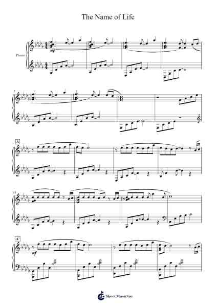 The Name of Life Sheet Music by Joe Hisaishi-Arr.Yulenel