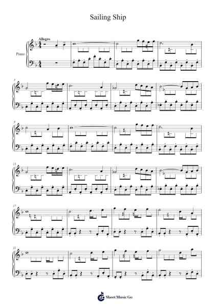 Final Fantasy I - Sailing Ship Sheet Music by Nobuo Uematsu-Arr.Huglia