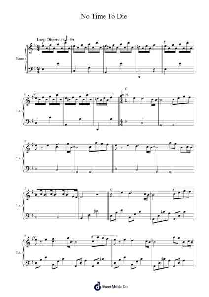 No Time To Die Sheet Music by Billie Eilish-Arr.Kensibyl