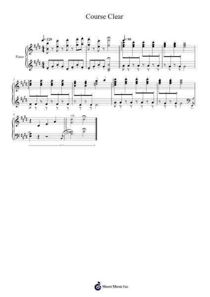 Course Clear 樂譜由 Tomoya Tomita/Misaki Asada - 編曲 Zimwis