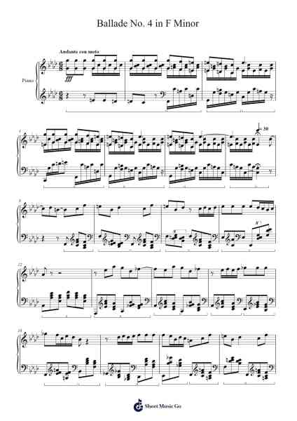 Ballade No. 4 in F Minor, Op. 52 Sheet Music by Frédéric Chopin-Arr.Besquinn