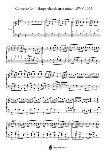Concerto for 4 Harpsichords in A minor, BWV 1065