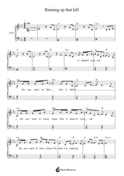 Running up that hill Sheet Music by Kate Bush-Arr.Jobnold