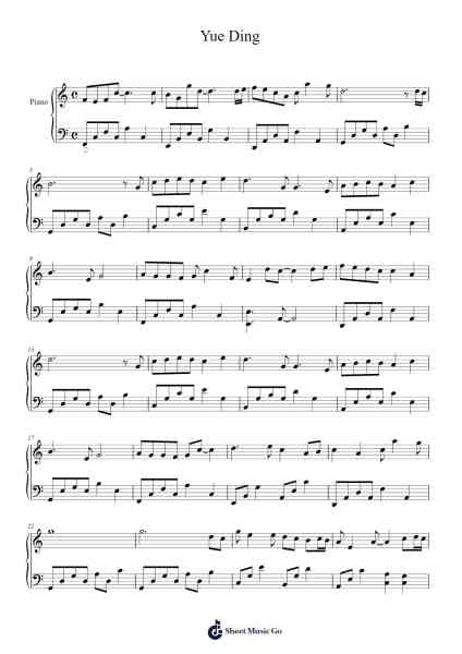 Yue Ding Sheet Music by Guang Liang-Arr.Geward Mansloyd