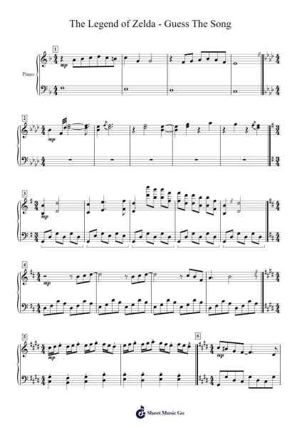 The Legend of Zelda - Guess The Song Sheet Music by Koji Kondo-Arr.Griries