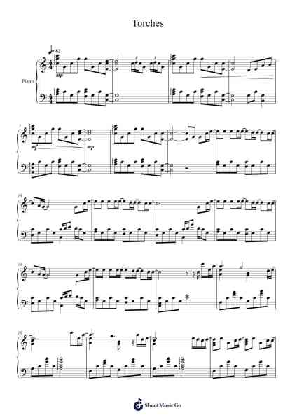 Torches Sheet Music by Aimer-Arr.Bclark