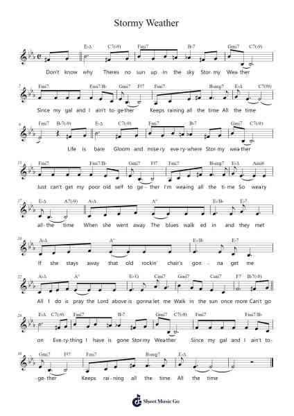 Stormy Weather Sheet Music by Harold Arlen/Ted Koehler-Arr.Leclair
