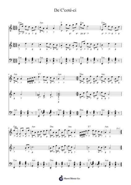 De C'coté-ci Sheet Music by Ronan Robert-Arr.Trund Milsoll