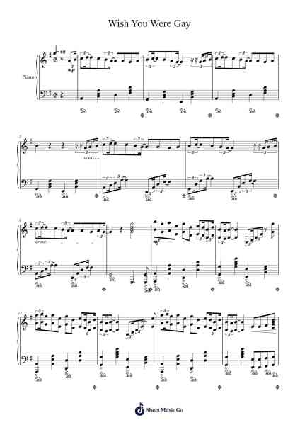 Wish You Were Gay Sheet Music by Billie Eilish-Arr.Urclair