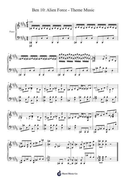 Ben 10: Alien Force - Theme Music Sheet Music by Andy Sturmer-Arr.Virlouis