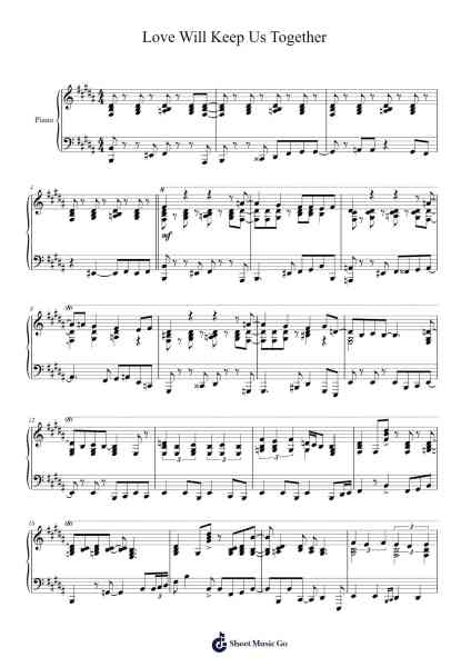 Love Will Keep Us Together Sheet Music by Captain & Tennille-Arr.Padmos Gibleign