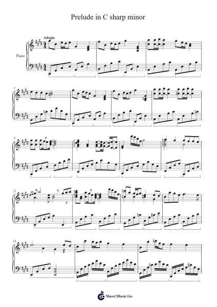 Prelude in C sharp minor Sheet Music by Cydtri R-Arr.Bergdrew Browningthur