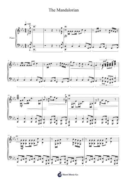 The Mandalorian Sheet Music by Ludwig Göransson-Arr.Shertram