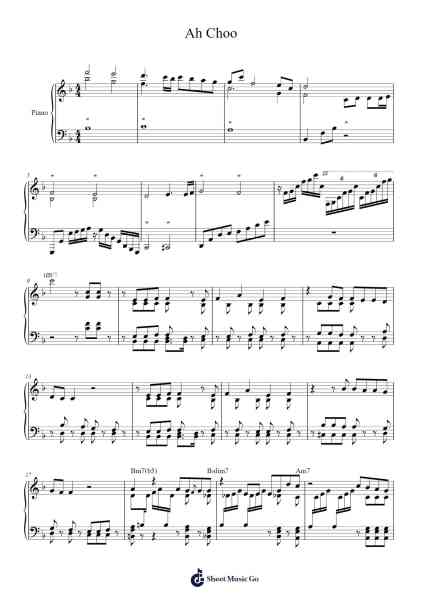 Ah Choo Sheet Music by undefined-Arr.Boycefax