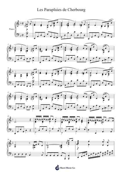 Les Parapluies de Cherbourg Sheet Music by Michel Legrand-Arr.Louann Bonpe