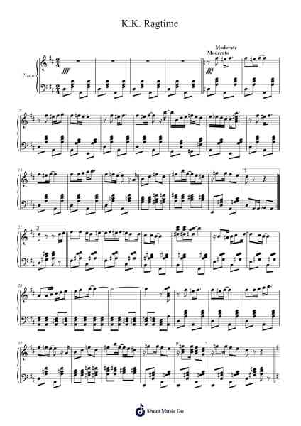 K.K. Ragtime Sheet Music by Kazumi Totaka-Arr.Luroe Boycefay