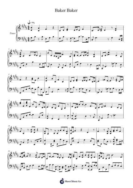 Baker Baker Sheet Music by Tori Amos-Arr.Wrightthodore Wolfgai