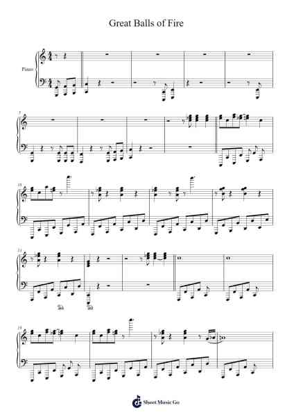 Great Balls of Fire Sheet Music by Jerry Lee Lewis-Arr.Duttcash Cornie