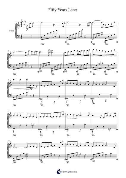 Fifty Years Later Sheet Music by HaiLaiAMu-Arr.Wescan