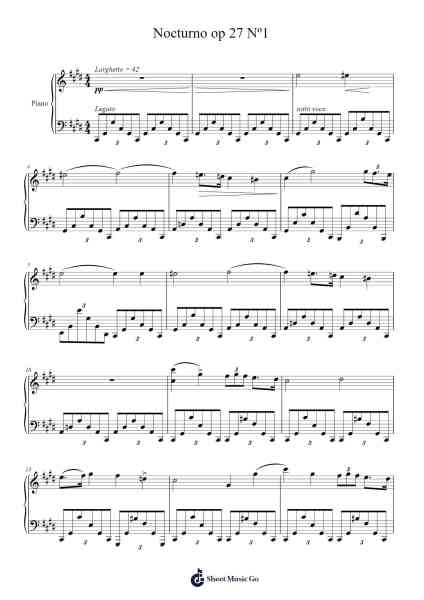 Nocturne in C-sharp Minor, Op. 27, No. 1 Sheet Music by Fryderyk Chopin-Arr.Myrxia Frankpound