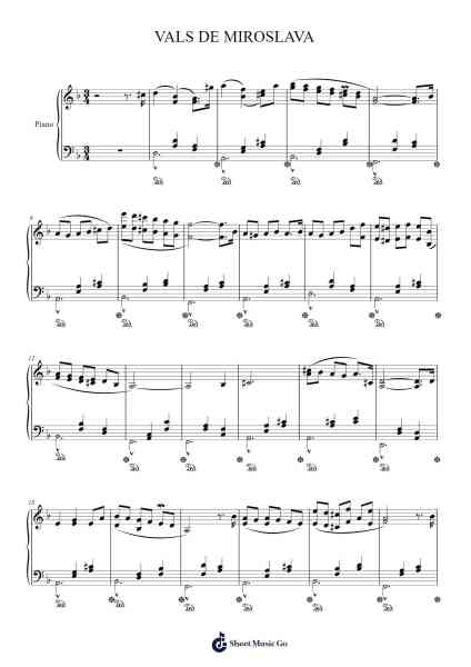 Vals de Miroslava Sheet Music by Earphy-Arr.Lewcar