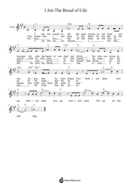 I Am The Bread of Life Sheet Music by Suzanne Toolan-Arr.Serles