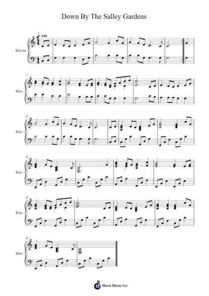 Down By The Salley Gardens Sheet Music by Misc Traditional-Arr.Simpdre