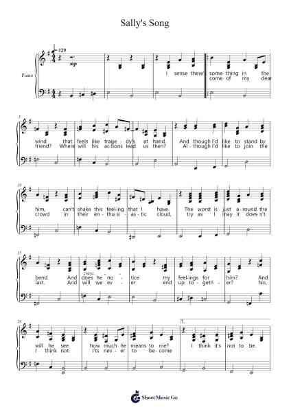 Sally's Song Sheet Music by -Arr.Famund Coothy
