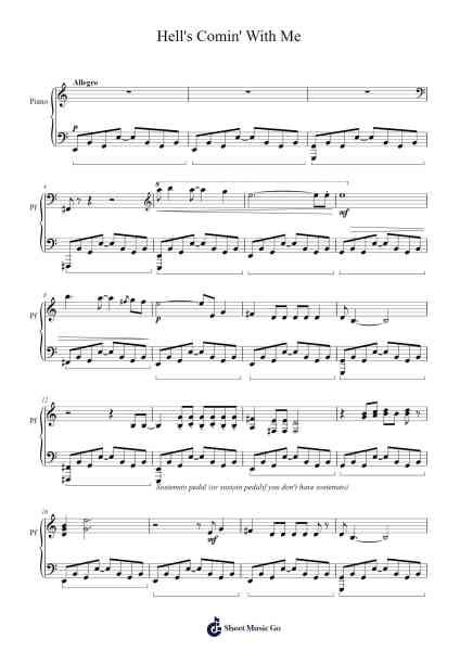 Hell's Comin' With Me Sheet Music by Poor Man's Poison-Arr.Ogrite Samptian