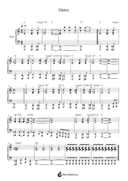 Outro Sheet Music by Vulfpeck-Arr.Luroe Boycefay