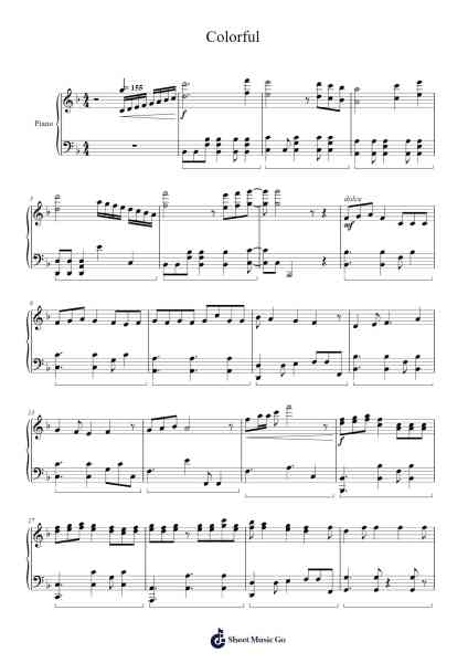 Colorful Sheet Music by Miku Sawai-Arr.Gwenter Stedi