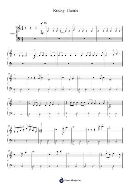 Rocky Theme Sheet Music by Misc Soundtrack-Arr.Yeaten