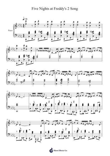 Five Nights at Freddy's 2 Song Sheet Music by The Living Tombstone-Arr.Hawat