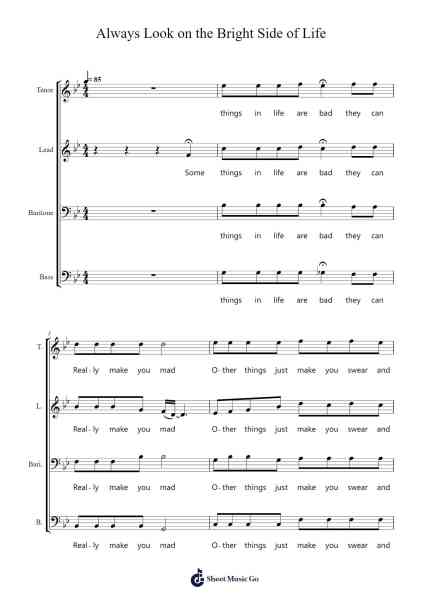 Always Look on the Bright Side of Life Sheet Music by Eric Idle-Arr.Chloemen O'Cazie
