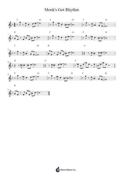 Monk's Got Rhythm Sheet Music by Popthus-Arr.Manssom Pulwylde