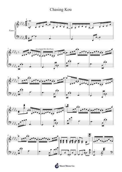 Chasing Kou Sheet Music by Shuichi Sakamoto-Arr.Elroylitt Graycia