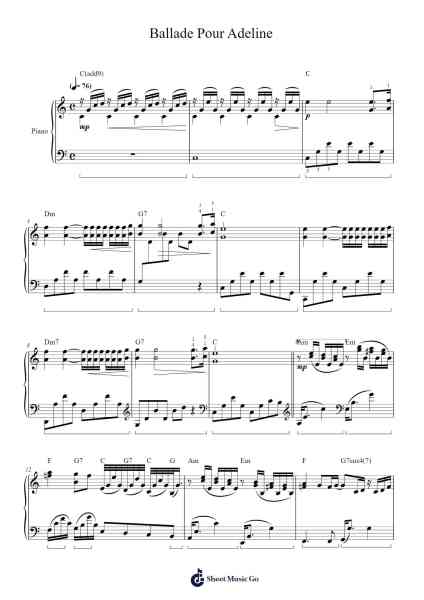 Ballade Pour Adeline 樂譜由 Paul de Senneville - 編曲 Windwood